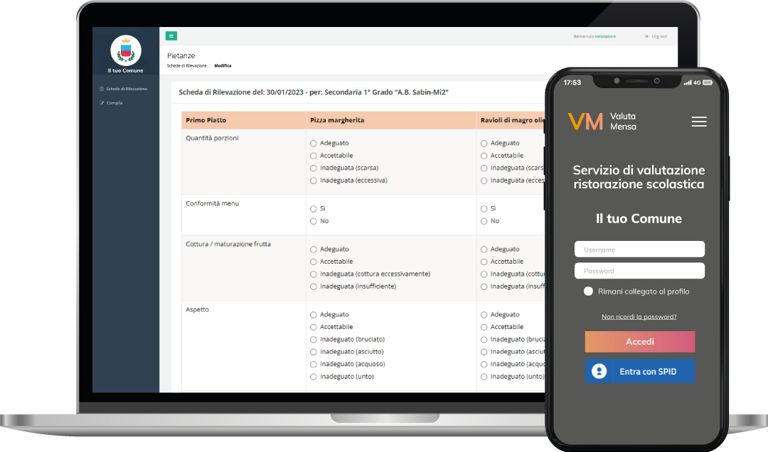 ValutaMensa - rilevamento qualità servizio refezione scolastica